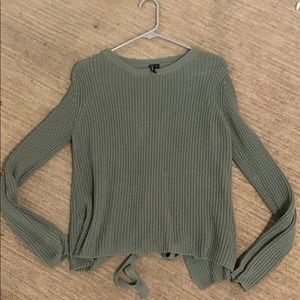 Sweater with ribbon ties on back